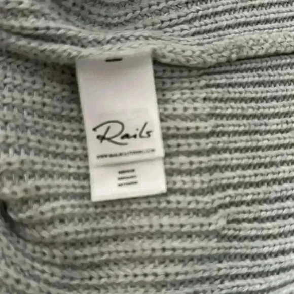 Rails Gray Cable Knit Lace Up Long Sleeve Sweater Women’s Size M - Picture 8 of 9